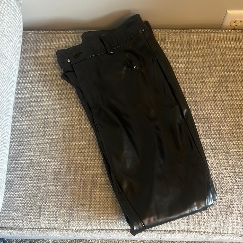 Black Faux Leather Pants